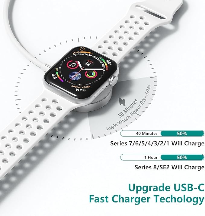 USB C Apple Watch Charger,[MFi Certified] iPhone Fast Magnetic iWatch Charger 6ft USB C Charging Cable Cord Long and Type C Wall Charger Block for Apple Watch Series 11/10/9/Ultra/8/7/SE/SE2/6/5/4/3/2
