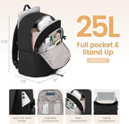 LOVEVOOK Mens Backpack with Giant Tumbler Holder Pocket,15.6 Inch Everyday Laptop Backpack Commuter Travel Work Computer Bag for Women,Waterproof Hiking College Teacher Back Pack Casual Daypack,Black