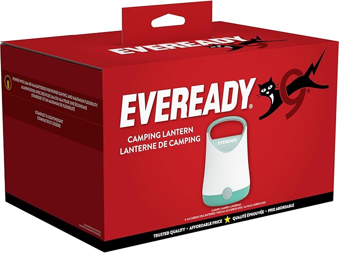 Eveready LED Camping Lantern X-250 (2-Pack), Super Bright Tent Lights, Rugged Water Resistant LED Lanterns, 100 Hour Run-time (Batteries Included), Teal