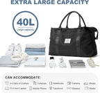 HYC00 Travel Duffel Bag,Carry-on Overnight Weekender Bags for Women,Sports Tote Gym Bag with Wet Pocket