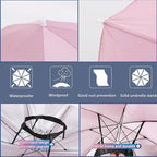 3 Pack Umbrella Hat, Sports Head Umbrella Hats for Adult Women, 26" Diameter Folding Waterproof Rainbow Fishing Headwear for Outdoor Party Beach Hiking