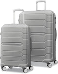 Samsonite Freeform 2-Piece Luggage Set - Carry-On & Large Checked Luggage with Dual Spinner Wheels - Durable Polypropylene Hardshell - TSA Lock, Airline-Approved - Expandable Hard Shell - Light Grey