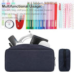 CAAORDKSO Electronic Organizer Travel Cable Accessories Bag, Electronic Organizer Case, Electronic Accessories Organizer Bag for Cable, Cord, Charger, Phone, Power Bank, Earphone (Big-Navy Blue)