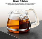 Coffee Maker, 5 Cup Drip Coffee Machine with Glass Carafe, 20 Hours Programmable Timer, 2 Hours Keep Warm, Compatible with Ground&Tea – Portable Small Cafetera for Home, Office, Travel&Camping-White