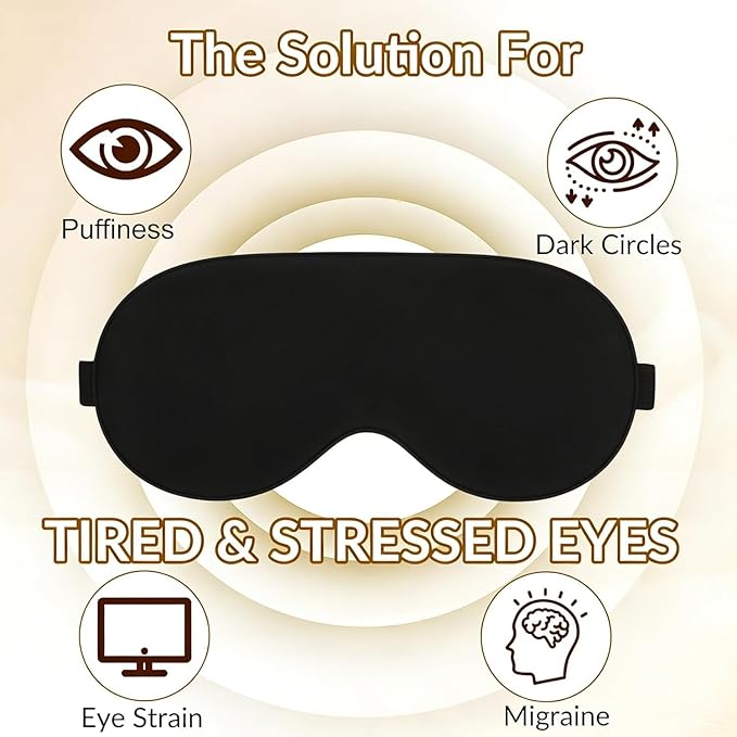 Sleep Mask for Women & Men,Silk Eye Mask for Sleeping,100% 6A Mulberry Soft Breathable Blackout Eye Masks for Sleep,Reduces Migraines & Puffy Eyes,Travel Office Airplane Use, Eye Care Gift