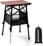Odoland Portable Camping Table, 15.8"L x 11.8"W Folding Table with Adjustable Height 15.8" - 22", Small Beach Table with Storage Bag for Outdoor Camp, Cooking, Picnic, Travelling, Backyards, Fishing