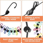 Esoes Magnetic Clothesline for Cruise Ship Cabin Approved - 2026 Updated Super Stronger Magnets,Travel Clothesline for Cruise Ship Essentials Rubber Coated Non-Scratch Strong Magnets, RV and Camping