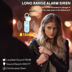 Personal Safety Alarm Keychain for Women 2PCS -130 dB Loud Siren with SOS Strobe Light, Flashlight, Double Speakers, Safe Defense Key Chain for Girls Kids Elders Emergency Call