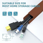 Wire Hider, 157in Delamu Cord Hider Wall, Paintable Wire Covers for Cords, TV Cable Hider Wall Kit, Cable Covers Raceway, Cable Management Hide TV Cords for Wall Mount TV, 10XL15.7 W0.95 H0.55in Brown