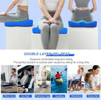 Thicken 19.7in Seat Cushion, Gel Seat Cushion for Long Sitting–Office Chair, Wheelchair, Car Cushion, Large Cooling Pad for Back Pain, Sciatica, Tailbone Pain Relief