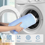 Teletrogy Shoe Washing Machine Bags, Reusable Laundry Bag for Washer and Dryer, Durable Fluffy Fiber Keep Clean, 2 Pairs Adjustable Trees for All Shoes, Blue
