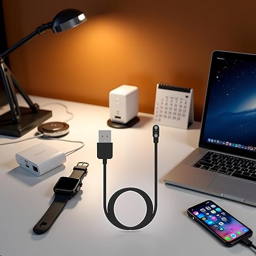 Jinshining Black Compatible with Da Fit Smart Watch Charger, Replacement USB Charger Cable 3.3 Ft Charging Cord for Smart Watch with Da Fit App,Smartwatch Cables and Chargers，Smartwatch Accessories