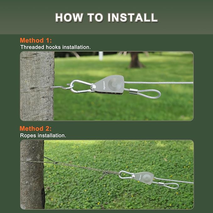Vigorport Outdoor Retractable Clothesline, Portable Travel Clothes Line, Heavy Duty Rope Pully System with Metal Carabiner & Nylon Coating Wire Ropes for Camping, RV, Backyard（40Ft）