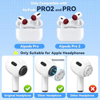 4 Pairs Replacement Ear Tips for AirPods Pro 2nd/1st Generation with Portable Storage Box & Cleaner Pen,Noise Reduction Holewith & Built-in dust Guard Screen,Silicone EarTips(Dark red)