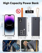 80000mAh Portable Charger Power Bank High Capacity, Fast Charging 30W PD USB C Battery Pack, 5 Output & 2 Input Large Battery Bank with LED Display & Non-Slip Design for Phone Camping Travel Outdoors