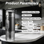 Portable Electric Espresso Machine Travel Coffee Maker 20 bar Mini Espresso Self-Heating Car Coffee Maker Compatible with Ground Coffee & NS Capsule for Camping RV Hiking Offic, Black