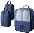Shoe Bags for Travel Holds 3 Pair of Shoes, Travel Shoe Bag with 3 Layers Compartments, Waterproof & Washable, Navy