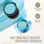 Luggage Sets 3 Piece with Double Spinner Wheels, Carry on Hardshell ABS Suitcases Set with TSA Lock, Lghtweight Checked Luggage for Different Travelling (Blue, 20"/24"/28")