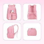 PIG PIG GIRL Corduroy Backpack Kids Backpack for Girls School Bags for Middle School Students Book Bag for Elementary Primary Kawaii Ita Backpack, Pink Strawberry