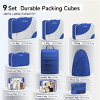 9 Set Packing Cubes for Travel, Gifts for Women Mom,Anti-Tearing Suitcase Organizer,OlarHike Vacation Essentials & Accessories for Cruise Ship