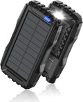 Mregb Solar Charger Power Bank 42800mAh, Portable Charger, Solar Power Bank,External Battery Pack 5V3.1A Qc 3.0 Fast Charger Built-in Super Bright Flashlight (Black)