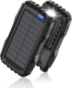 Mregb Solar Charger Power Bank 42800mAh, Portable Charger, Solar Power Bank,External Battery Pack 5V3.1A Qc 3.0 Fast Charger Built-in Super Bright Flashlight (Black)