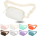 Fanny Pack Crossbody Bag for Women and Men, Belt Bag for Hiking Bum Bag with Adjustable Strap,Casual Cell Phone Pouch?Waist pack for Running Workout Sports Travel Off White
