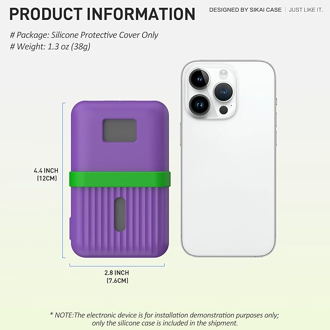 Silicone Case for Anker Zolo Power Bank (10,000mAh 30W) A1680/A1688 Protective Cover with Lanyard Slot, Drop-Proof Dust-Proof Precise Cutouts for Daily Use & Travel (Purple)