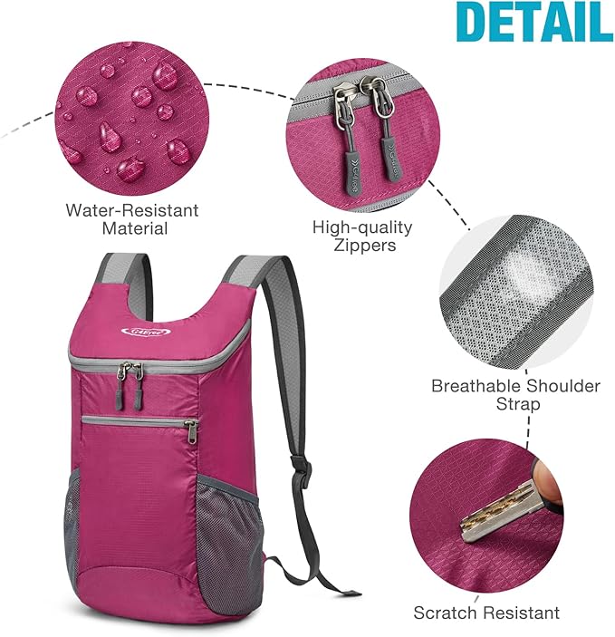 G4Free Lightweight Packable Hiking Backpack for Men Women Small Hiking Daypacks Foldable Shoulder Pack Casual Outdoor Bag 11L