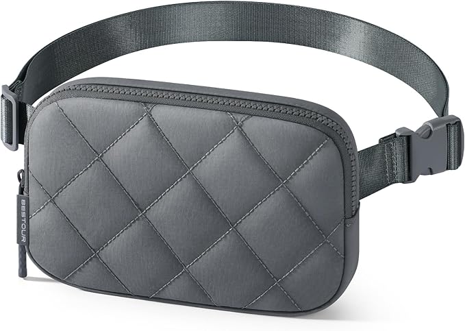 Fanny Pack for Women Men, Waterproof Belt Bag with Adjustable Strap & Back Anti-Theft Zipper Pocket, Lightweight Crossbody Bag for Travel, Workout, Running (8.Grey upgrade)