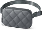 Fanny Pack for Women Men, Waterproof Belt Bag with Adjustable Strap & Back Anti-Theft Zipper Pocket, Lightweight Crossbody Bag for Travel, Workout, Running (8.Grey upgrade)