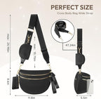 Cross Body Bag for Women Bum Bag Checkered Belt Bags Fanny Packs for Girls Travel Purse Fashion Waist Packs Crossbody Nylon Purse Trendy Shoulder Bags for Womens