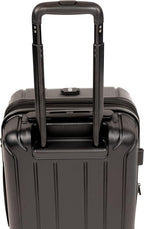 NONSTOP NEW YORK Luggage Expandable Spinner Wheels hard side shell Travel Suitcase Lightweight, TSA Lock, Double USB Port (Black, Checked-Medium 24-Inch)