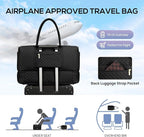 Travel Weekender Duffle Bags for Women - Large Carry On Bag with Shoe Compartment Overnight Bag with Toiletry Bag Duffel Bags with Wet Pocket for Gym Hospital Bags for Labor and Delivery Black