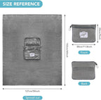 SINLAND Travel Pillow and Blanket 2-in-1 Set,Airplane Packable Bag,Soft and Lightweight Plane Flight Car Trips Travel Essentials Gift,Hand Luggage Sleeve and Backpack Clip,60x50 Inch Grey