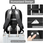 hk Business Backpack for Men 17 Inch,Slim & Expandable Waterproof Travel Laptop Backpack with USB Charger Port (Dark Grey)