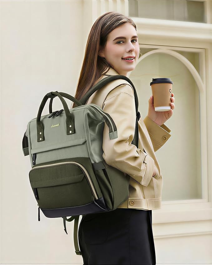 LOVEVOOK Laptop Backpack for Women, 15.6 Inch Work Business Backpacks Purse With Large Capacity