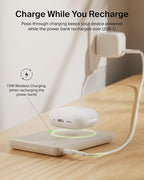 Belkin MagSafe Power Bank 5,000mAh, Ultra-Slim Portable Charger Magnetic Back Supports MagSafe Accessories On-The-Go, Wireless Battery Pack w/USB C Cable for iPhone 17, Pixel 10, Travel - Sand