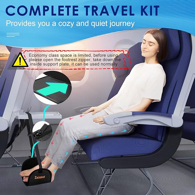 Airplane Foot Hammock - Anti Slip Foot Hammock for Plane Travel to Relax Your Feet, Airplane Foot Rest for Air Travel, Leg Hammock for Airplane Travel