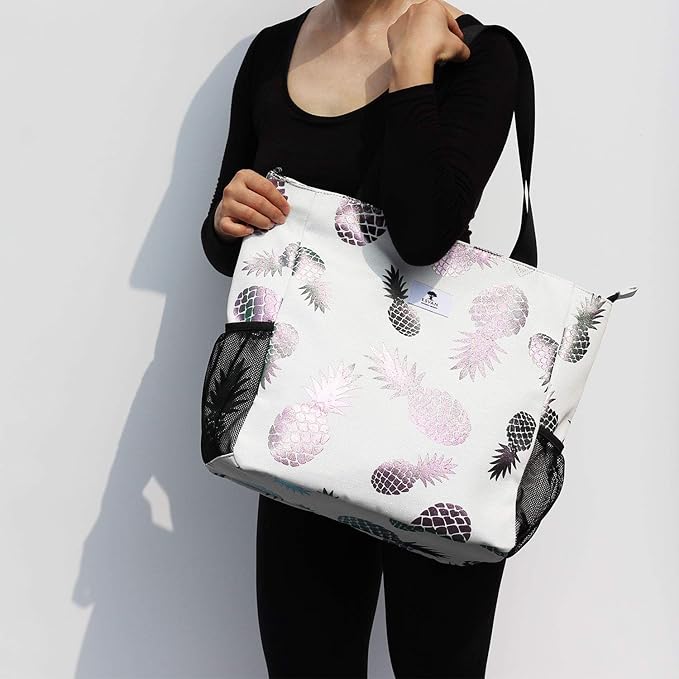 Original Floral Water Resistant Large Tote Bag Shoulder Bag for Gym Beach Travel Daily Bags Upgraded