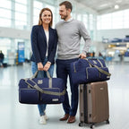 Lucky Travel Duffel Bags 65L, Gym Bag, Travel Bag & Large Duffle Bag for Men, Foldable Overnight Weekender Bags for Women & Men with Adjustable Shoulder Strap, Navy