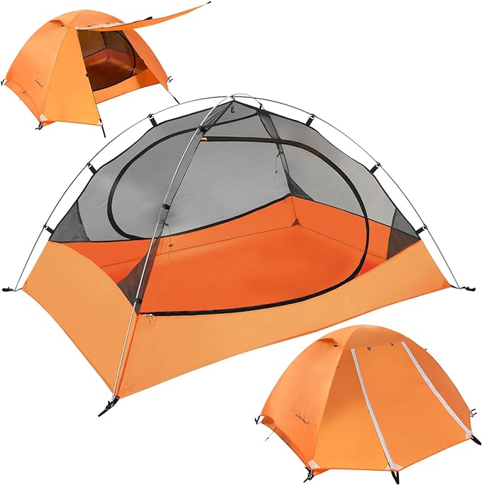 Clostnature Lightweight Backpacking Tent - 1/1.5/2/3/4/6 Person Ultralight Waterproof Camping Tent, 3 Season Large Size Easy Setup Tent for Family, Outdoor, Hiking and Mountaineering