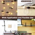 100Pcs Adhesive Cable Management Clips with 50Pcs Zip Ties, Adjustable Nylon Cable Strap Ties Wire Clips Clamps Organizer with Strong Adhesive Tape, Extra Screw & Hole - 3.55 Inch Black