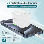 Fast Charger for iPhone 17 16 15 Charger Fast Charging 3Pack, 6+6+10ft USBC to USBC Cable Cord &20W Type C Block for iPhone 17/17 Air/17 Pro Max/17 Pro/16 15 Pro Max/Pro/Plus,iPad Pro/Air/Mini