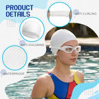 Tallew Swim Goggles Swimming Cap Set with Earplugs, Nose Clip and Case Silicone Swim Hat Waterproof Chlorine Resistant