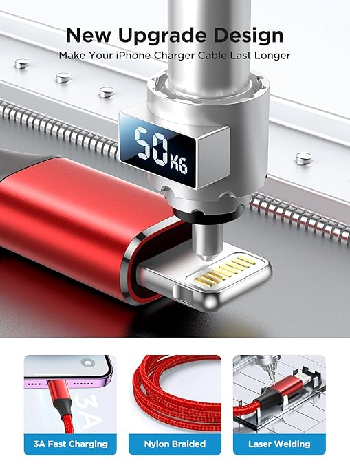 iPhone Charger 6FT [Apple MFi Certified] iPhone Charger Cord Fast Charging Lightning Cable Nylon Braided USB iPhone Cable Compatible with iPhone 14 Pro Max/13/12/11/XR/XS Max/X/8/7/6s Plus, iPad, iPod