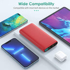Portable Charger 38800mAh Power Bank with 5 Outputs & 2 Inputs,PD USB C In&Out Fast Phone Charging External Battery Pack Backup,Travel Essential Outdoor for iPhone 17/16/15,Android Samsung Galaxy-Red