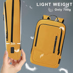 hk Backpack for Men Business Slim Backpack with USB Charger Computer Lightweight Anti-theft Travel (Yellow, 17.3 Inch)
