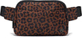 Pander Everywhere Belt Bag for Women, 5 Zipper Pockets Nylon Crossbody Fanny Pack Purse (Midnight Leopard)