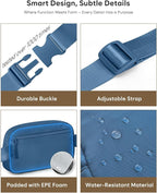 Pritent Fanny Packs for Women Cross Body Bag Waterproof Belt Bag with Adjustable Strap and Zipper Back Pocket Small Crossbody Bags Fashion Waist Packs for Workout Travelling(Navy Blue)